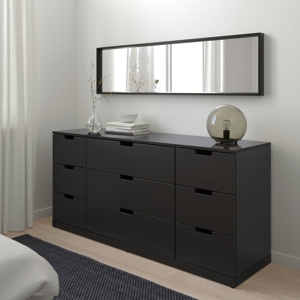 NORDLI chest of 9 drawers, anthracite, 160x76 cm