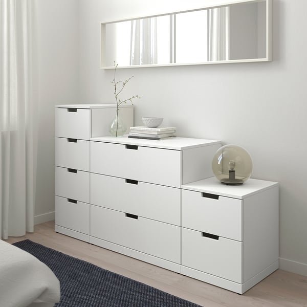 NORDLI chest of 9 drawers, white, 160x99 cm