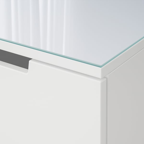 NORDLI - Glass top, transparent, 80x47 cm