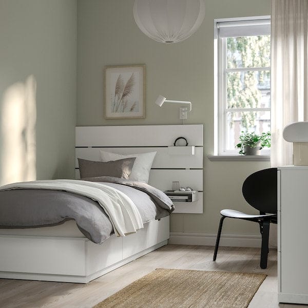 Ikea NORDLI - Bed frame w storage and headboard, white, 90x200 cm