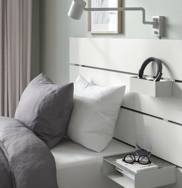 Ikea NORDLI - Bed frame w storage and headboard, white, 90x200 cm