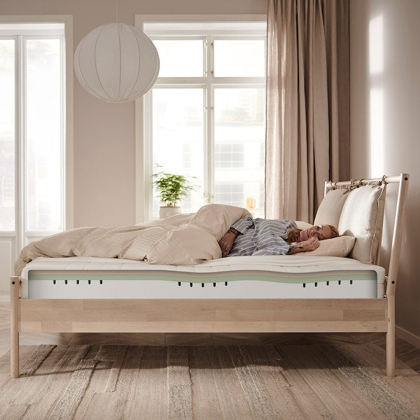 NORDLI - Bed frame/container/material, anthracite/Åkrehamn rigid, , 140x200 cm