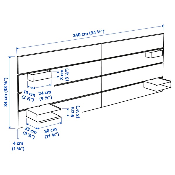 NORDLI headboard, white, 140/160 cm