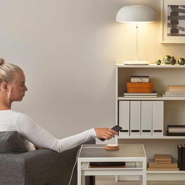NORDMÄRKE Wireless charger - white/cork ,