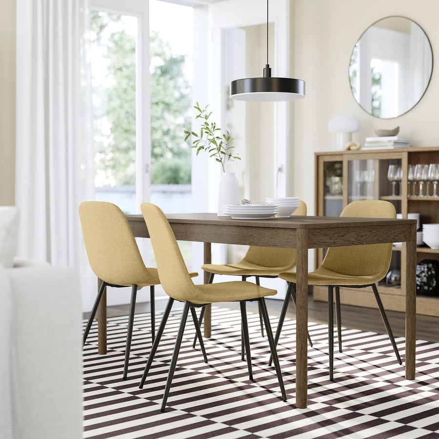 NORDMANSSKÄR chair, black/Letafors yellow-beige, 44x85x58 cm