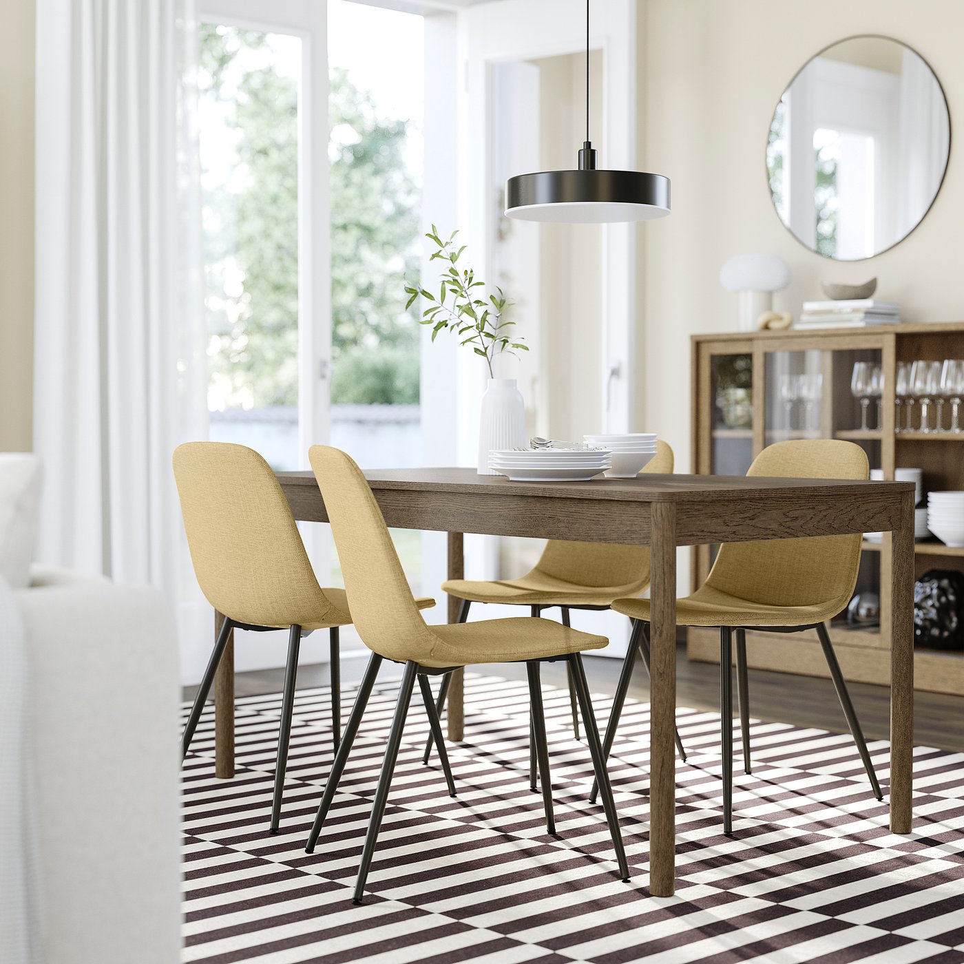 NORDMANSSKÄR seat shell, Letafors yellow-beige, 43x43x53 cm