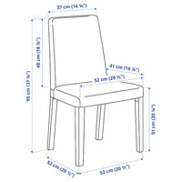 NORDVIKEN / BERGMUND - Table and 4 chairs, white/Kvillsfors dark blue/white,152/223 cm