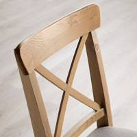 NORDVIKEN / INGOLF - Table and 6 chairs, mordant antique/grey-beige Nolhaga mordant antique,210/289 cm