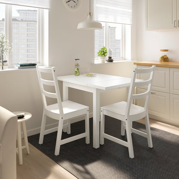 NORDVIKEN / NORDVIKEN table and 2 chairs, white/white, 74/104x74 cm