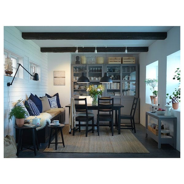 Ikea NORDVIKEN / NORDVIKEN - Table and 4 chairs, black/black, 152/223x95 cm