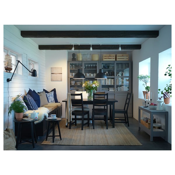 NORDVIKEN / NORDVIKEN table and 4 chairs, black/black, 152/223x95 cm