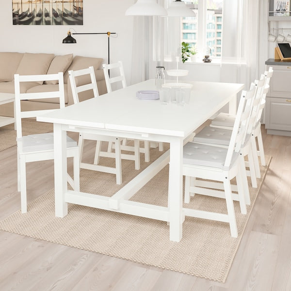 NORDVIKEN / NORDVIKEN Table and 6 chairs - white/white 210/289x105 cm , 210/289x105 cm