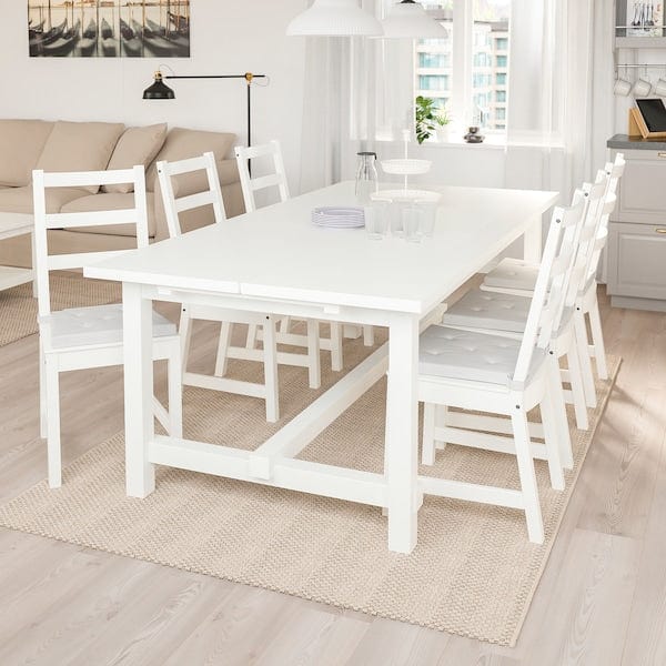 Ikea NORDVIKEN / NORDVIKEN Table and 6 chairs - white/white 210/289x105 cm , 210/289x105 cm