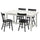 NORDVIKEN / NORRARYD table and 4 chairs, white/black, 223x95 cm