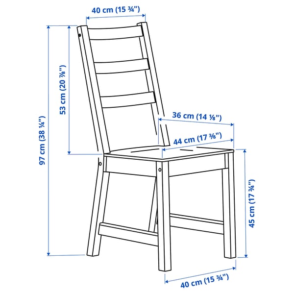 NORDVIKEN chair, antique stain, 44x97x54 cm