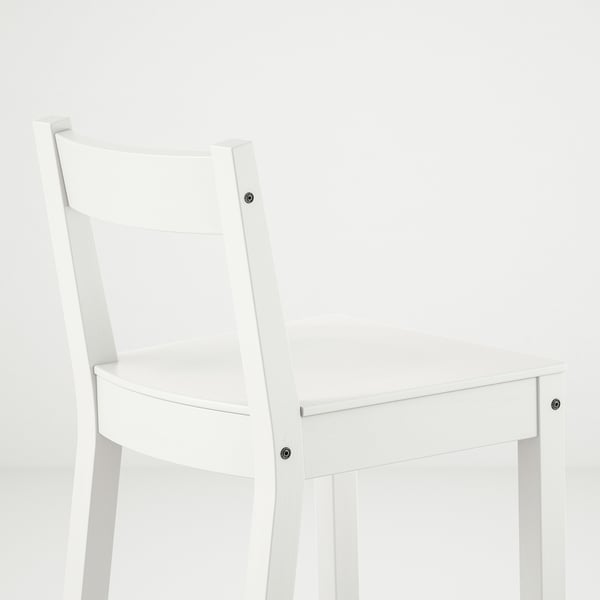 NORDVIKEN bar stool with backrest, counter height/white, 62 cm