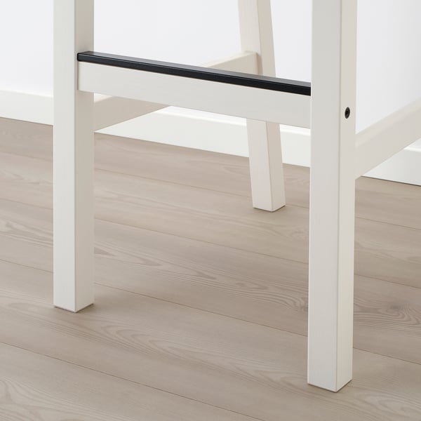 NORDVIKEN bar stool with backrest, white, 75 cm