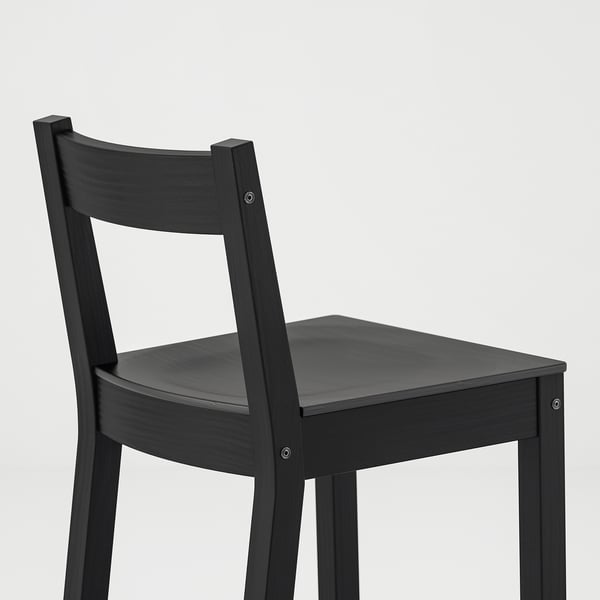 NORDVIKEN Bar stool with backrest - black 75 cm
