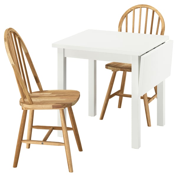 NORDVIKEN / SKOGSTA - NORDVIKEN / SKOGSTA Table and 2 chairs, white/acacia, 74/104 cm