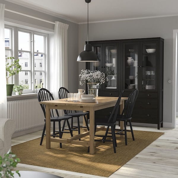 Ikea NORDVIKEN / SKOGSTA - Table and 4 chairs, stained antique/black,152/223 cm