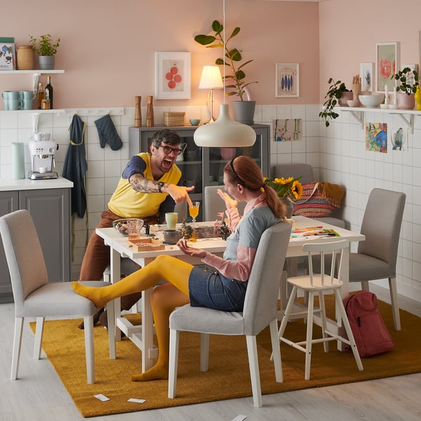 NORDVIKEN extendable table, white, 152/223x95 cm