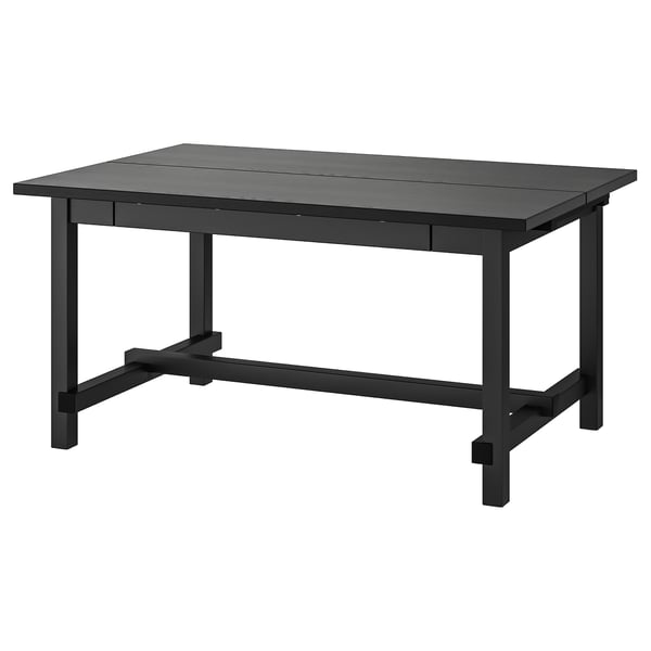NORDVIKEN extendable table, black, 152/223x95 cm