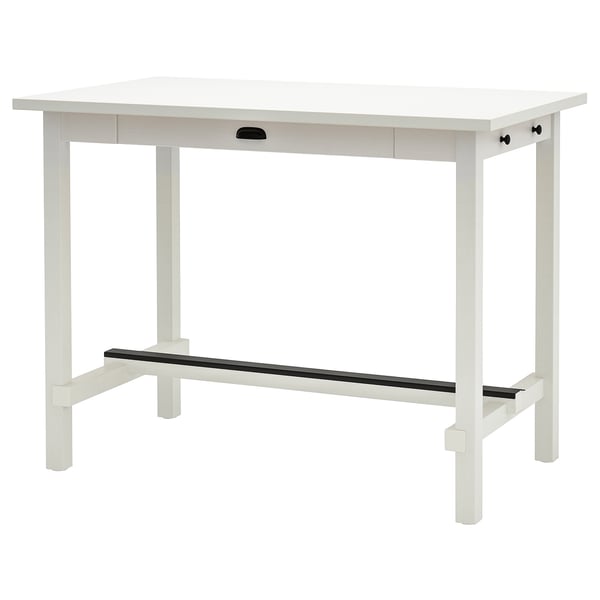NORDVIKEN bar table, white, 140x80x105 cm