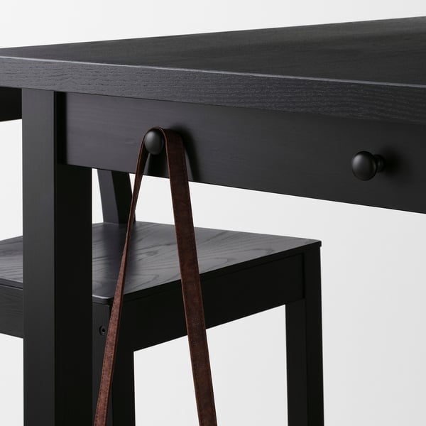 NORDVIKEN bar table, black, 140x80x105 cm