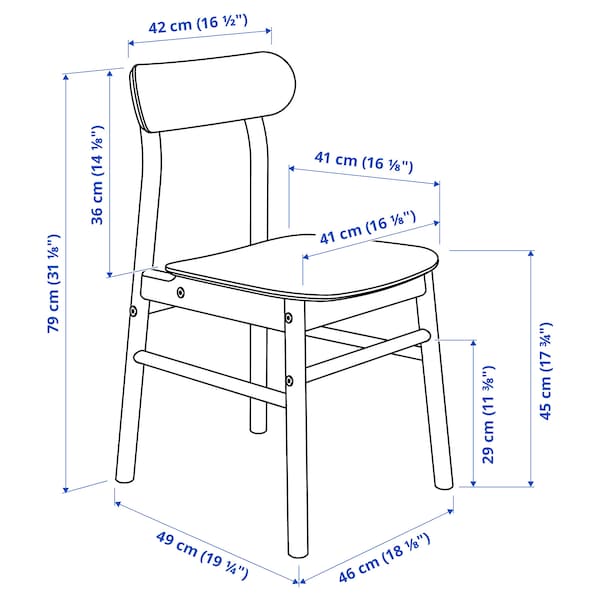 Ikea NORRÅKER / RÖNNINGE - Table and 2 chairs, birch/wood,74x74 cm