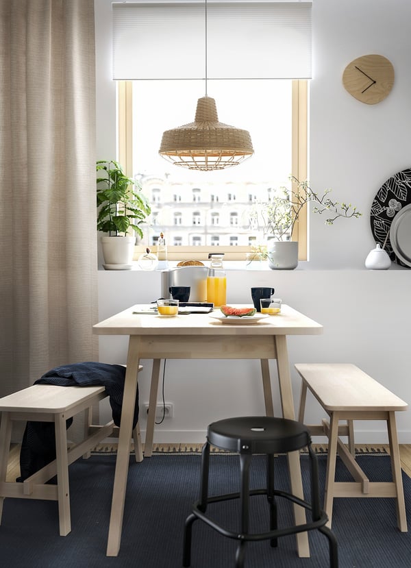 NORRÅKER table, birch, 125x74 cm