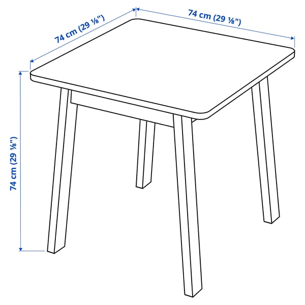 NORRÅKER table, birch, 74x74 cm