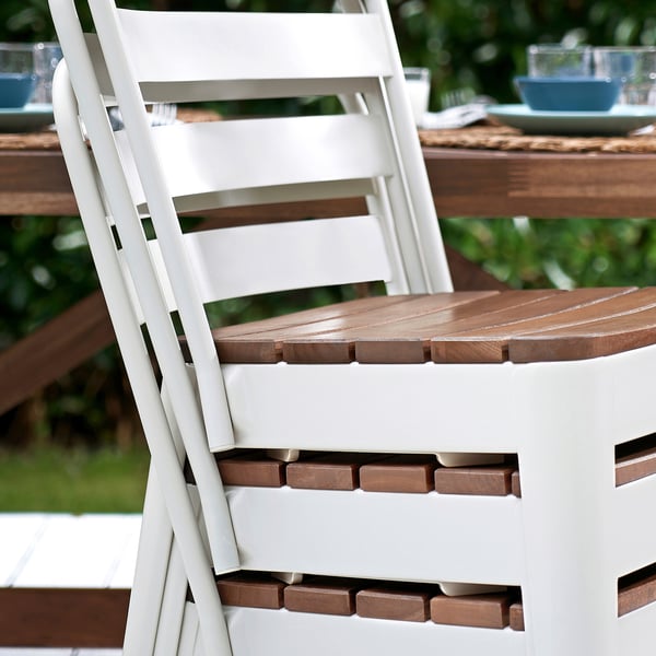 NORRMANSÖ / NORRMANSÖ table+6 chairs, outdoor, acacia/beige acacia, 220x100 cm
