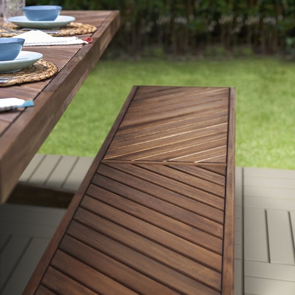 NORRMANSÖ bench, outdoor, acacia, 200 cm