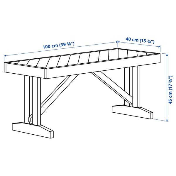NORRMANSÖ bench, outdoor, acacia, 100 cm