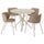 NORRMJÖLE / KRYLBO table and 4 chairs, beige marble effect/Tonerud dark beige, 105 cm