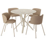 NORRMJÖLE / KRYLBO table and 4 chairs, beige marble effect/Tonerud dark beige, 105 cm