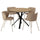NORRMJÖLE / KRYLBO table and 4 chairs, oak effect black/Tonerud dark beige, 105 cm
