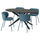 NORRMJÖLE / KRYLBO table and 4 chairs, black marble effect/Axvall blue, 170x97 cm