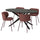 NORRMJÖLE / KRYLBO table and 4 chairs, black marble effect/Tibbleby dark red, 170x97 cm