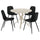 NORRMJÖLE / NORDMANSSKÄR table and 4 chairs, marble effect beige/Bomstad black, 105 cm