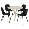 NORRMJÖLE / NORDMANSSKÄR table and 4 chairs, marble effect beige/Bomstad black, 105 cm