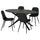 NORRMJÖLE / NORDMANSSKÄR table and 4 chairs, marble effect black/Bomstad black, 170x97 cm