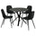 NORRMJÖLE / NORDMANSSKÄR table and 4 chairs, marble effect black/Bomstad black, 105 cm