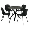 NORRMJÖLE / NORDMANSSKÄR table and 4 chairs, marble effect black/Bomstad black, 105 cm