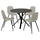 NORRMJÖLE / NORDMANSSKÄR table and 4 chairs, marble effect black/black Tonerud grey, 105 cm