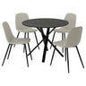 NORRMJÖLE / NORDMANSSKÄR table and 4 chairs, marble effect black/black Tonerud grey, 105 cm