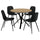 NORRMJÖLE / NORDMANSSKÄR table and 4 chairs, oak effect black/Bomstad black, 105 cm