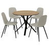 NORRMJÖLE / NORDMANSSKÄR table and 4 chairs, oak effect black/black Tonerud grey, 105 cm