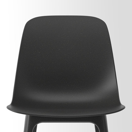 NORRMJÖLE / ODGER table and 4 chairs, marble effect beige/anthracite, 105 cm