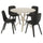 NORRMJÖLE / ODGER table and 4 chairs, marble effect beige/anthracite, 105 cm